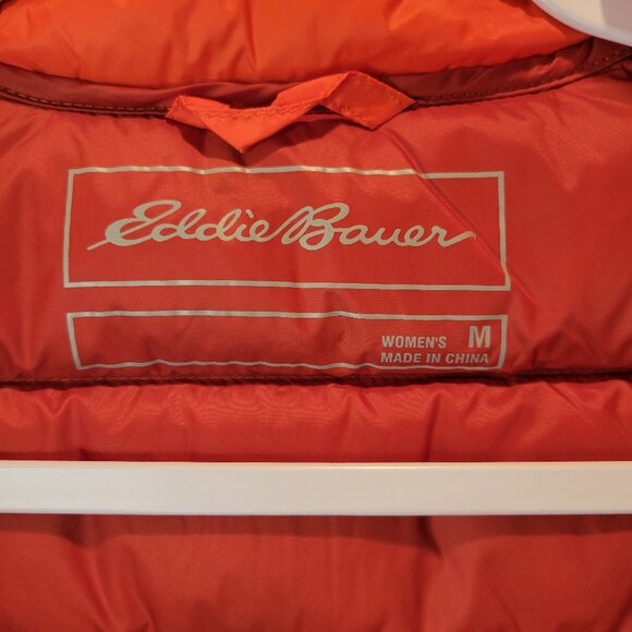 EDDIE BAUER ORANGE DOWN FEATHER PUFFER VEST - Picture 7 of 13